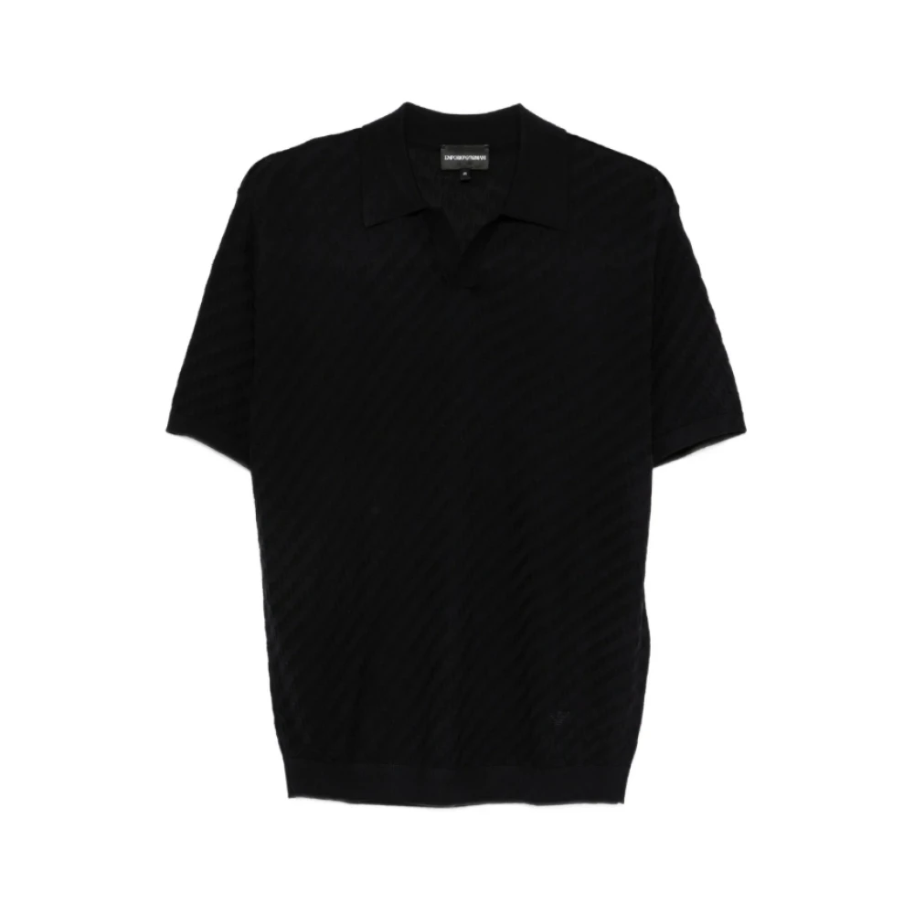 Emporio Armani Blå Jacquard Polo