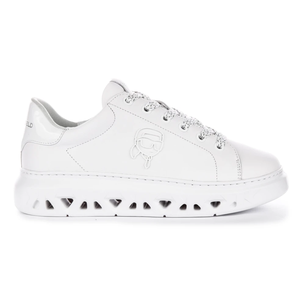 Karl Lagerfeld Women's White High Top Trainers With Lace Detailing