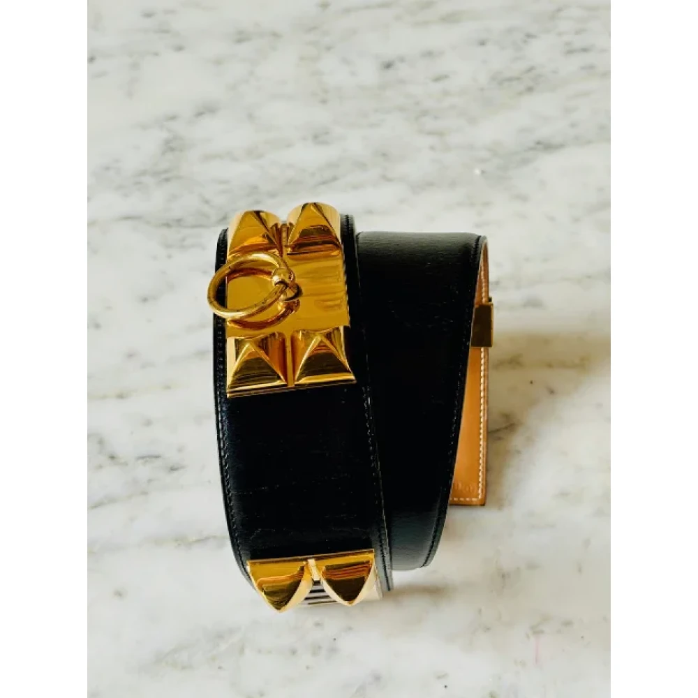 Hermès Vintage Pre-owned Leather belts Black Dames