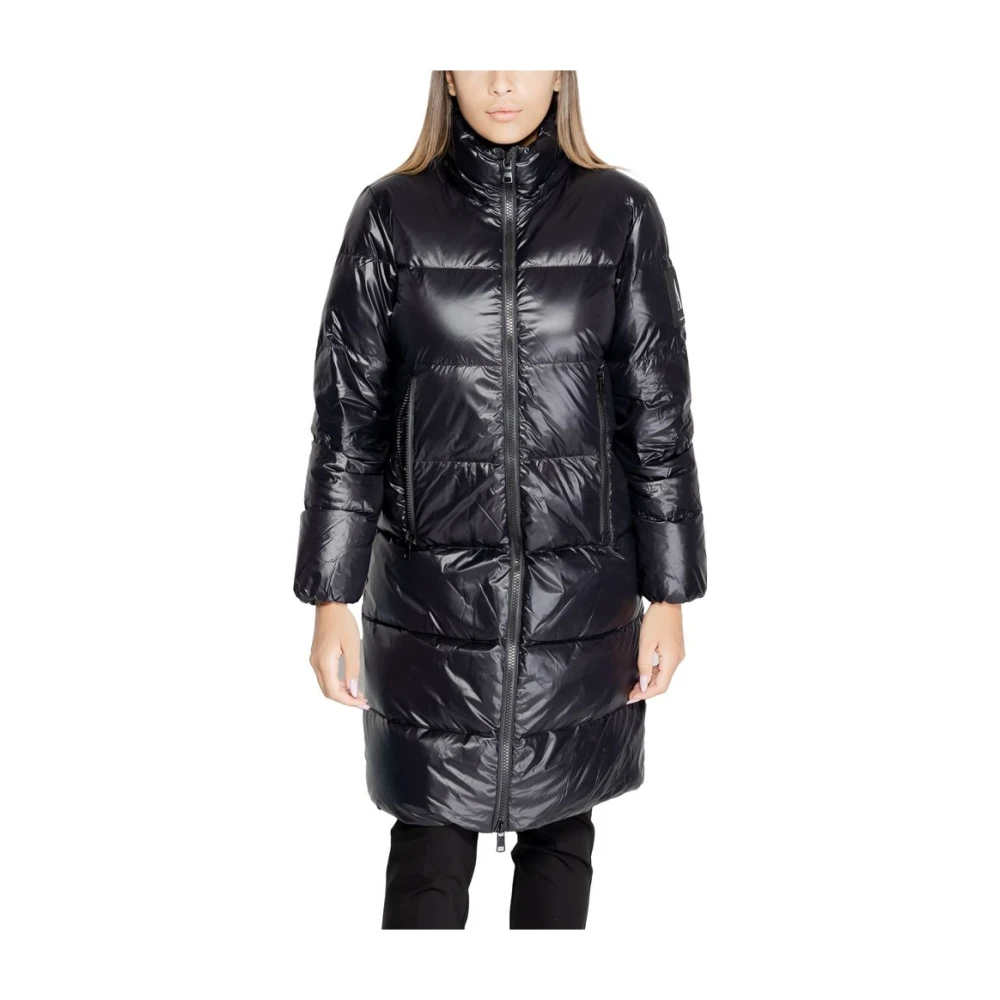 Armani Exchange Zwarte Polyamide Dames Herfst Winter Jas Black Dames