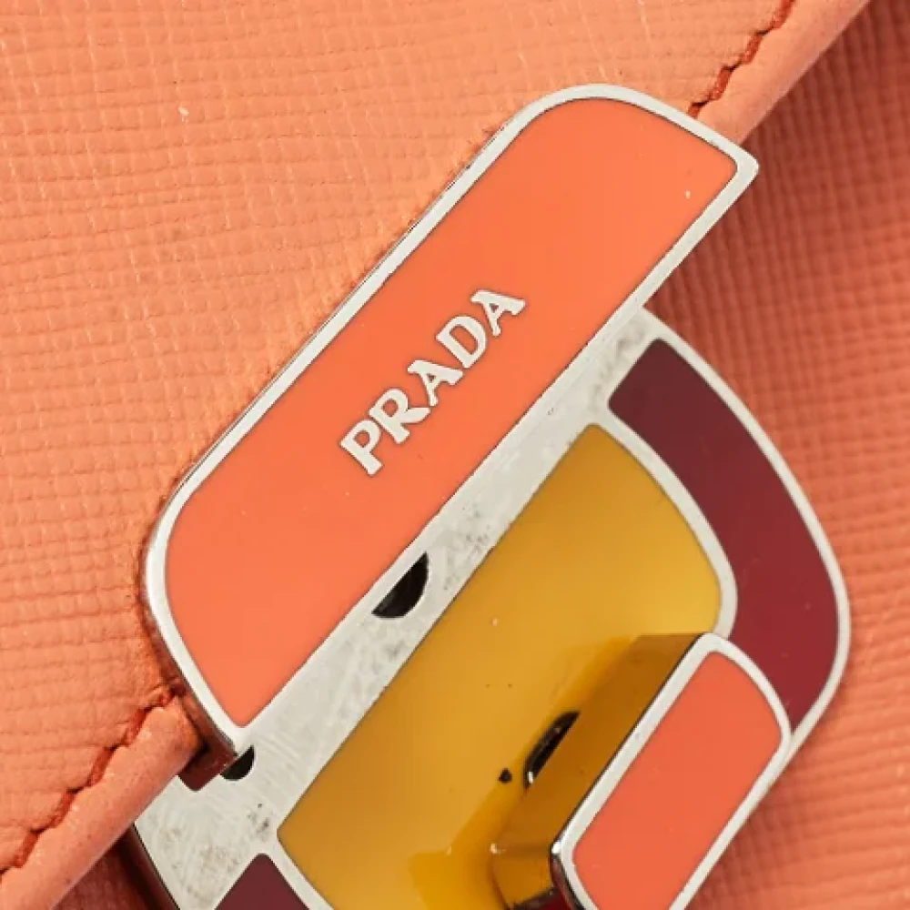 Prada Vintage Pre-owned Leather wallets Orange Dames