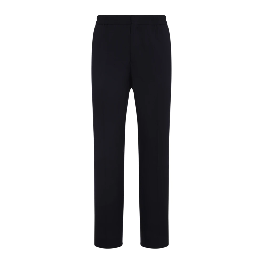 Paul Smith Men's Blue Straight Wool Trousers - Straight Trousers - W32 - Trousers