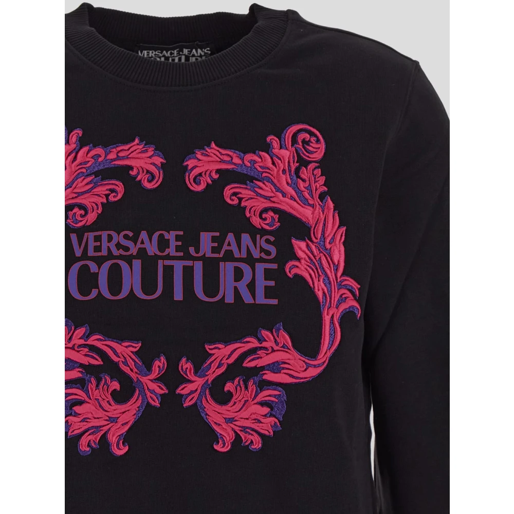 Versace Jeans Couture Logo Katoenen Sweatshirt Black Dames