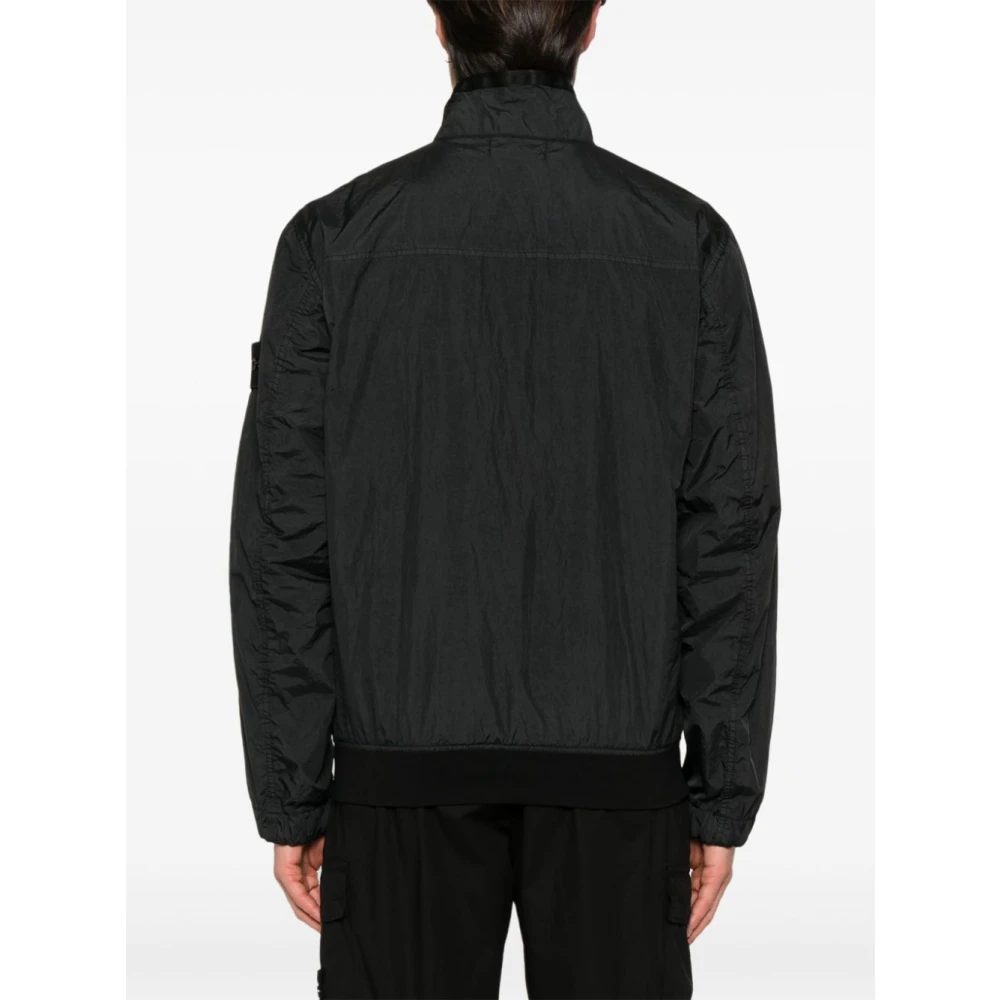 Stone Island Zwarte Nylon Bomberjack Black Heren