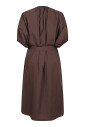 robe-en-popeline-de-coton-marron-avec-col-en-v
