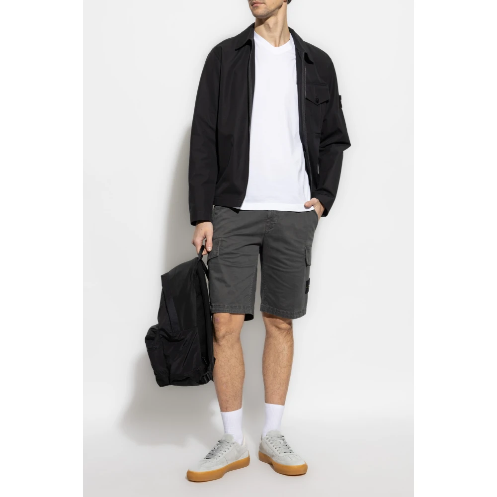 Stone Island Jas met logo Black Heren