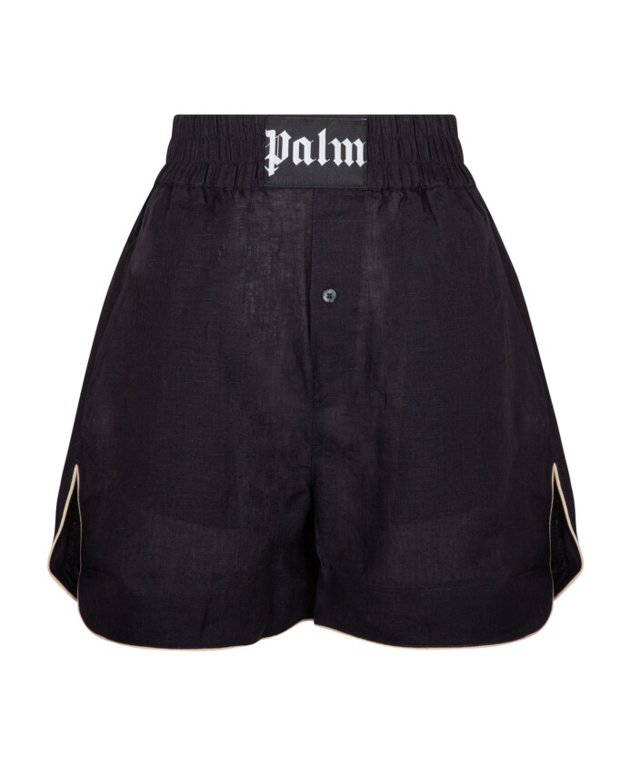 zwarte-linnen-shorts-met-logopatch