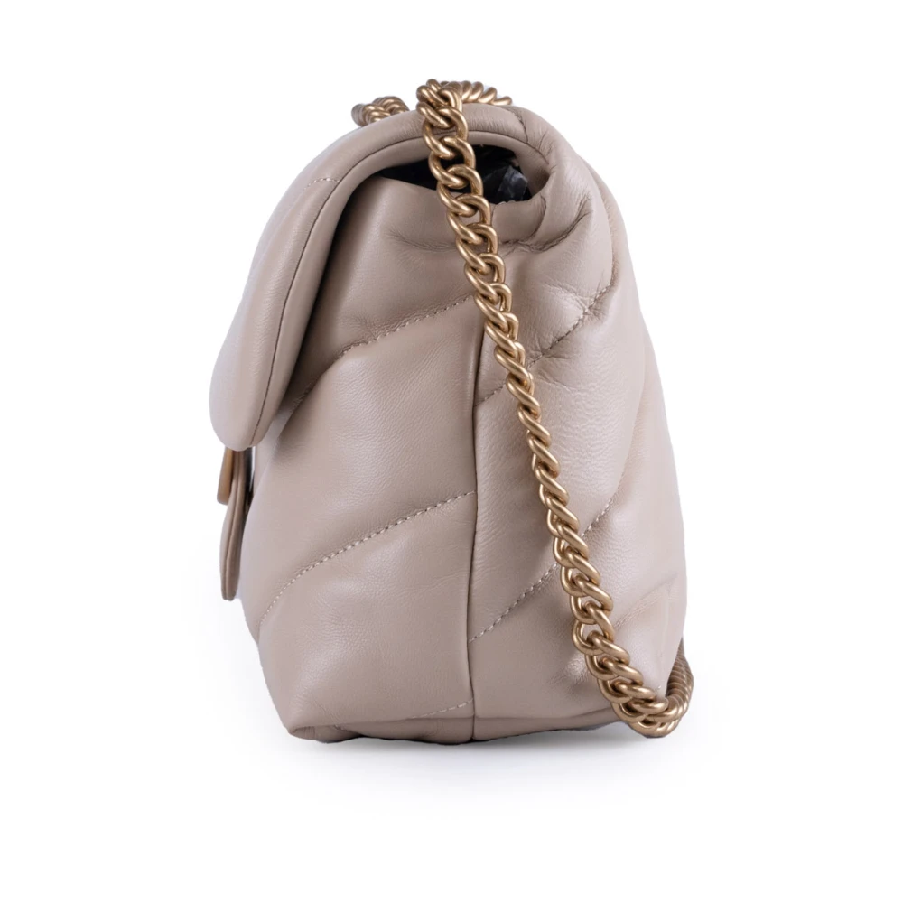 pinko Gewatteerde schoudertas met kettingriem Gray Dames