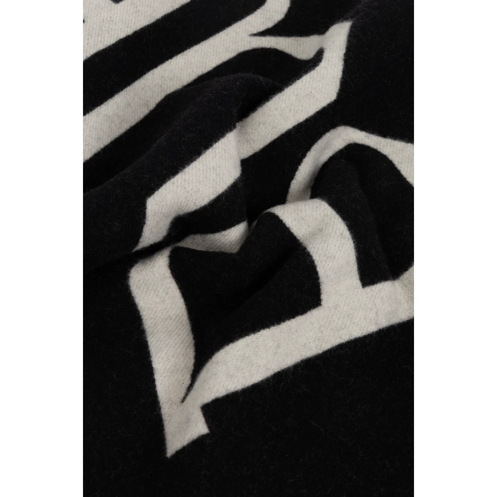 Burberry Wollen sjaal met logo Black Unisex