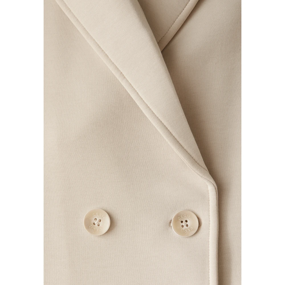cecil Scuba Jas met Revers Kraag en Zakken Beige Dames