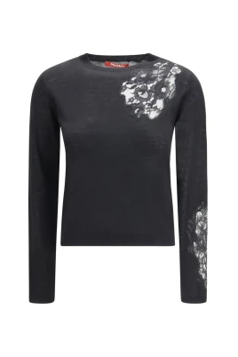 Silk Sweatshirt med ribbade muddar