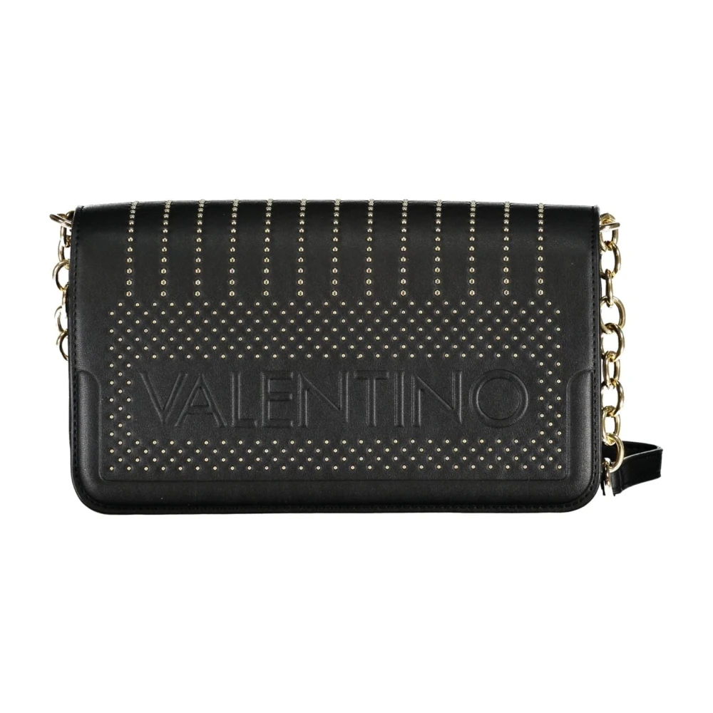 Valentino by Mario Valentino Zwarte Crossbody Kettingtas met Rits Black Dames