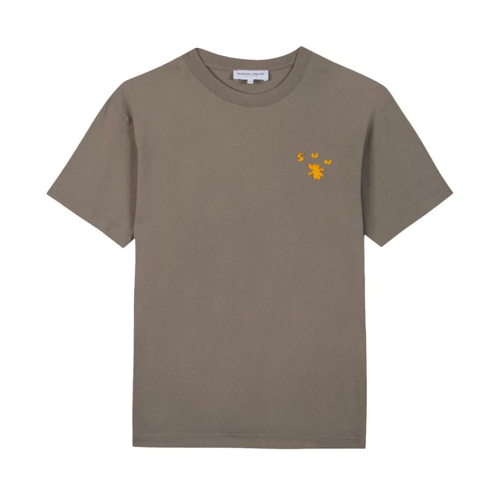Maison Labiche Zonsopgang T-shirt met Borduurwerk Green Heren