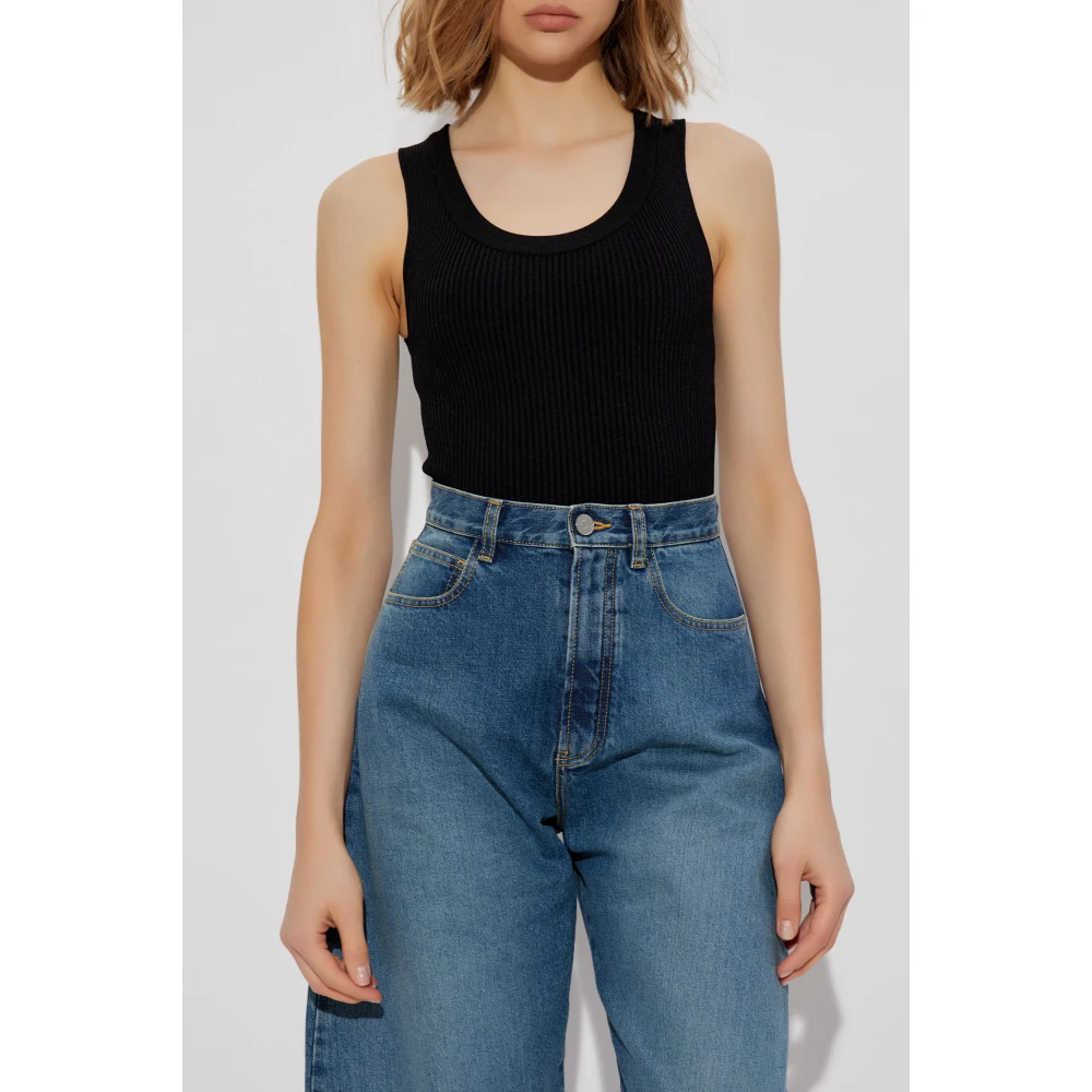 Alaïa Geribbeld body Black Dames