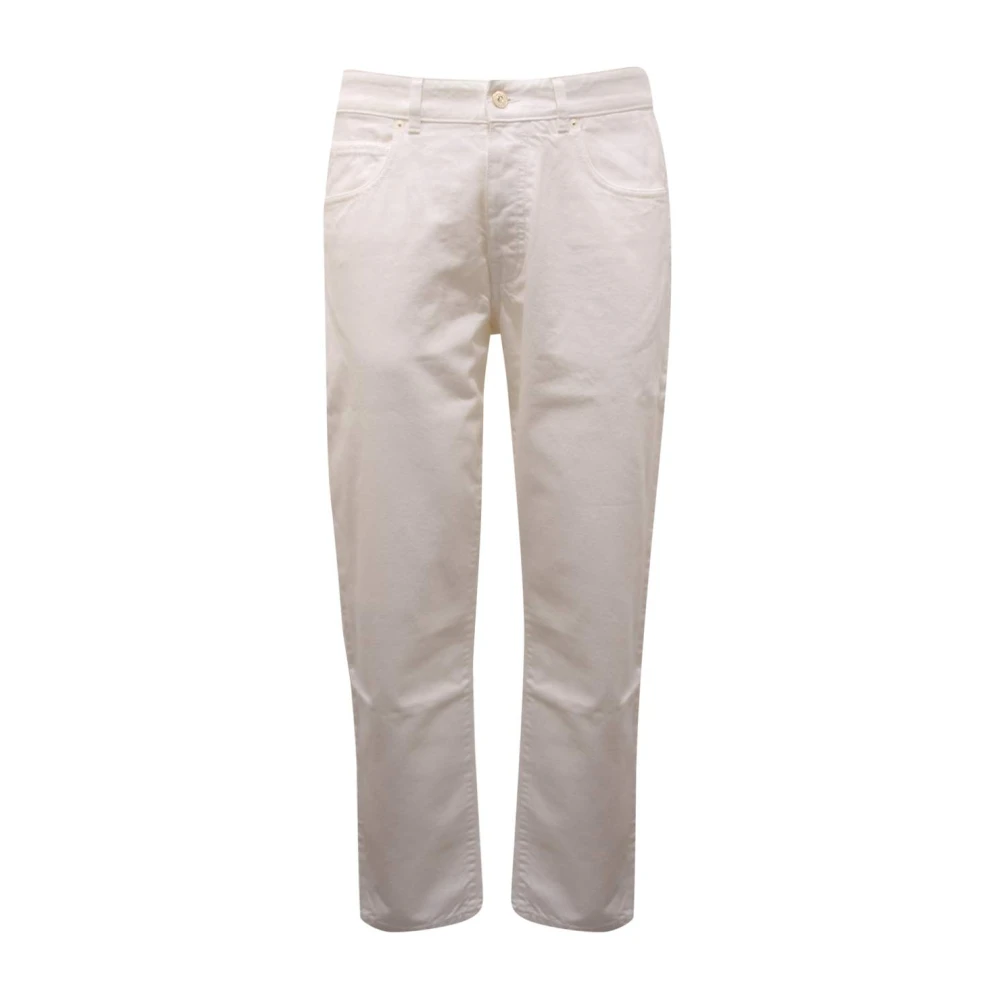 Nine In The Morning Men's White Denim Trousers Made In Italy
