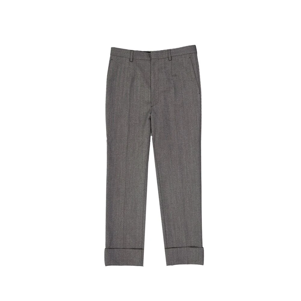 Prada Gray Wool Dress Trousers - Male - Straight Trousers - M - Trousers