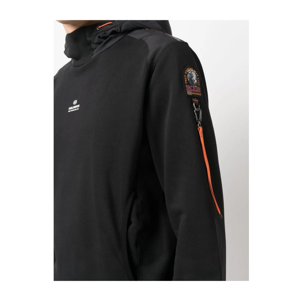 Parajumpers Zwarte Electra Hoodie met Trechterhals Black Heren