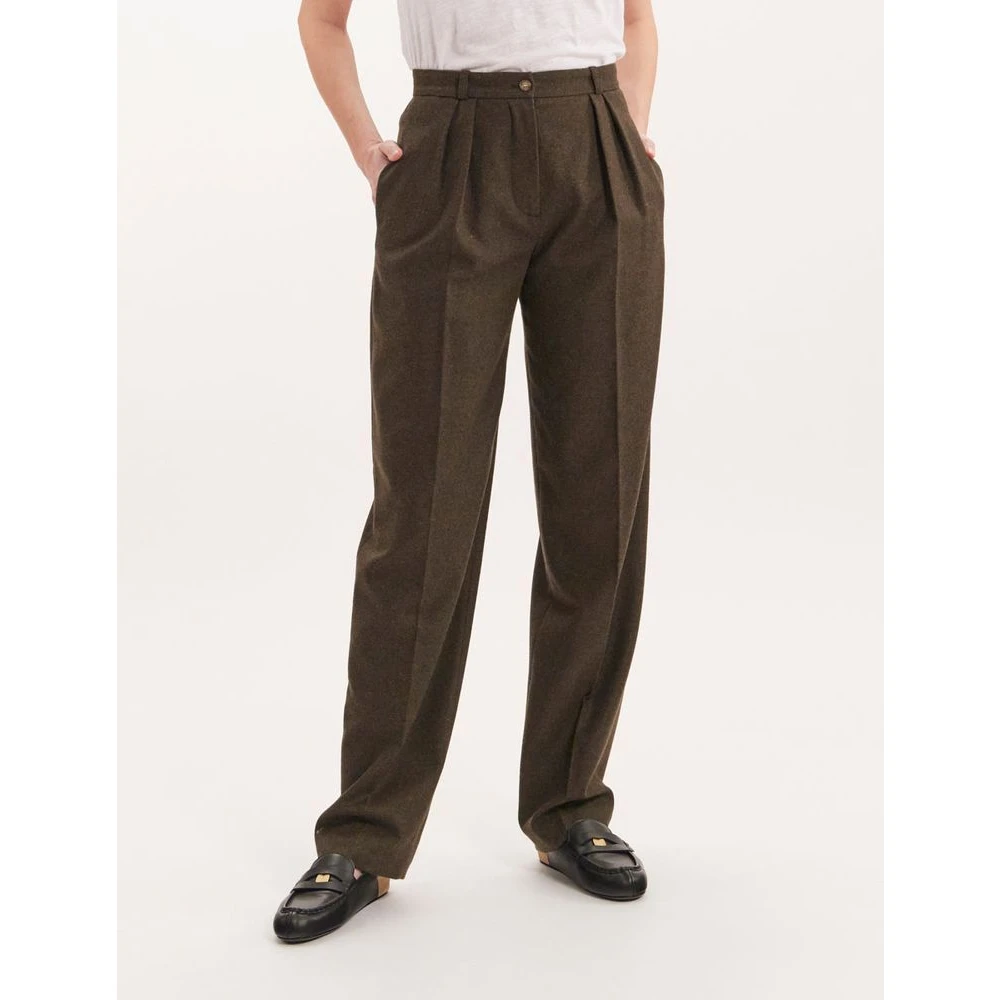 Ines De La Fressange Paris Marlow khaki broek Green Dames