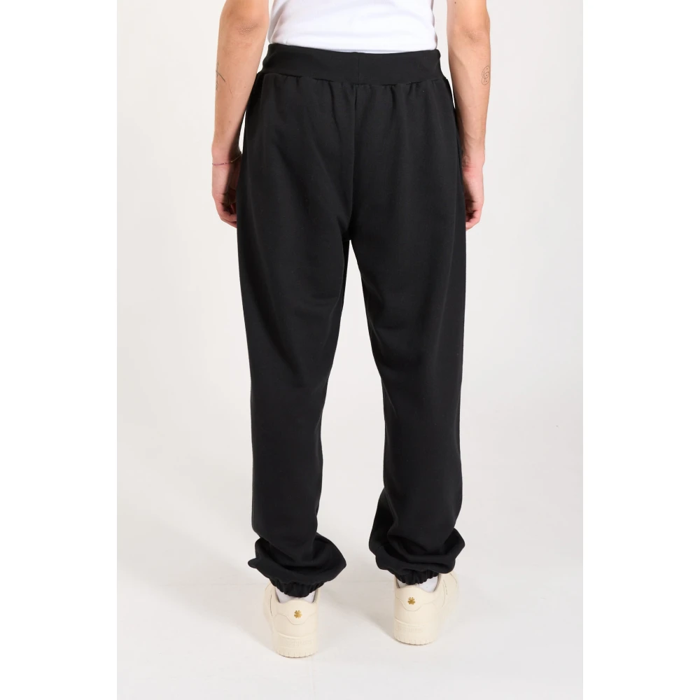 Laneus Katoenen jersey broek met elastische taille Black Heren