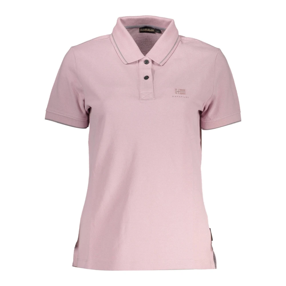 Napapijri Pink Polo Shirts, Female, S, Short Sleeve Polo Shirt Women