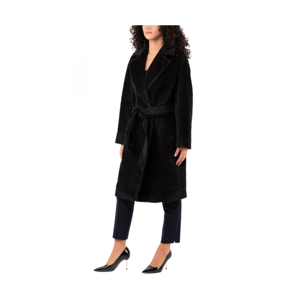 Max Mara Studio Elegante Wollen Jas Black Dames