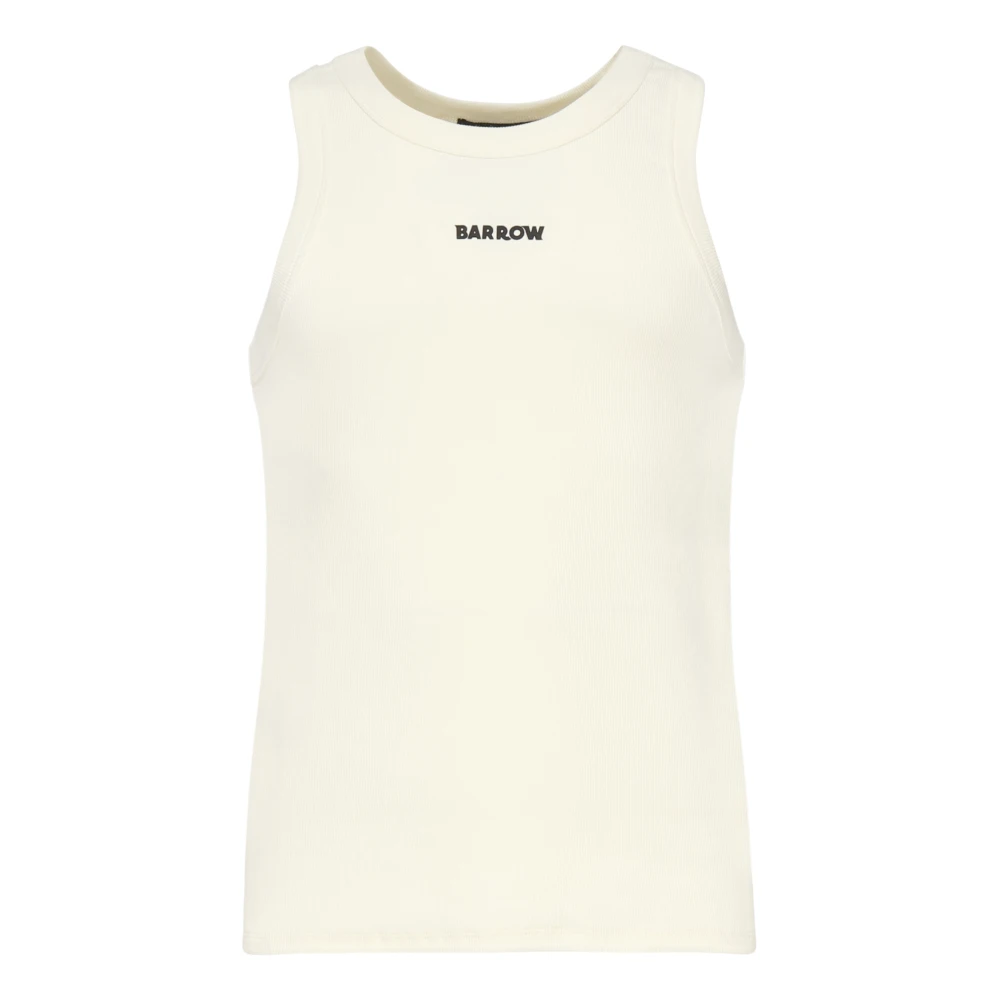 Barrow Beige Embroidered Logo Cotton Jumper Cream - Female - Sleeveless Tops - Xs - Tops