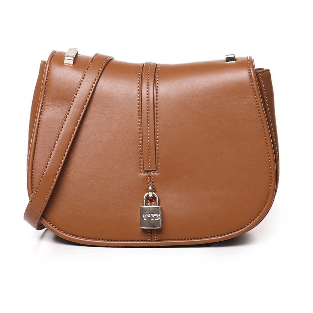 V73 Bruine Schoudertas met Klepsluiting Brown Dames
