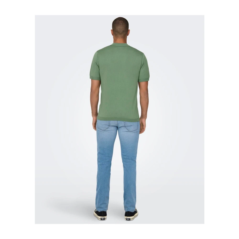 Only & Sons Casual Heren Polo Shirt Green Heren