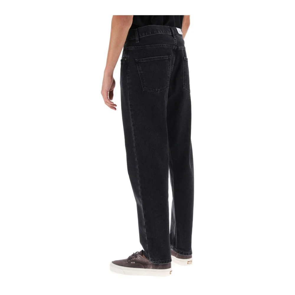 Carhartt WIP Zwart Stonewashed Loszittende Denim Jeans Black Heren