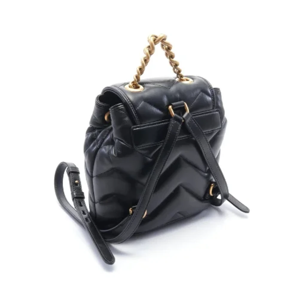 Gucci Vintage Pre-owned Leather backpacks Black Dames
