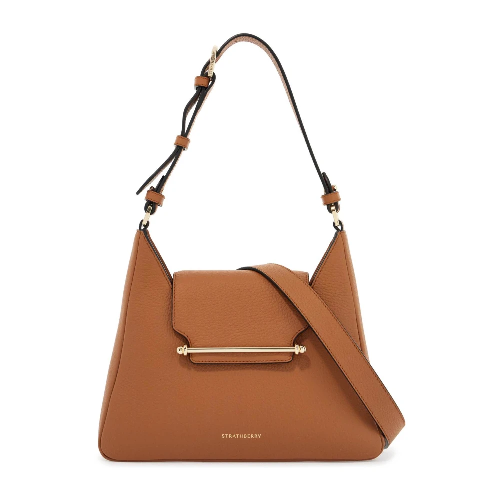 Strathberry Elegante Calfskin Hobo Tas Beige Dames