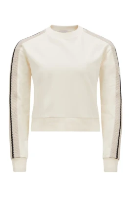 Randig virkad sweatshirt-set