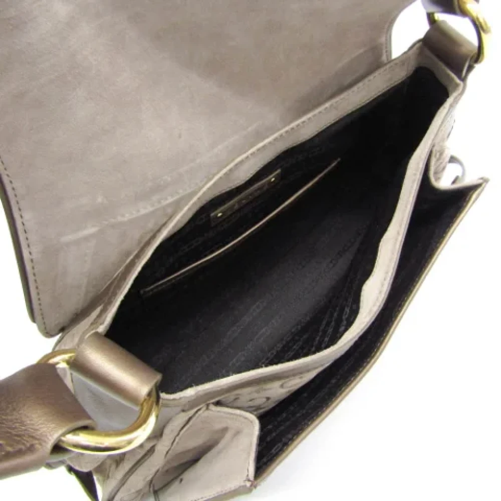 Celine Vintage Pre-owned Leather shoulder-bags Beige Dames