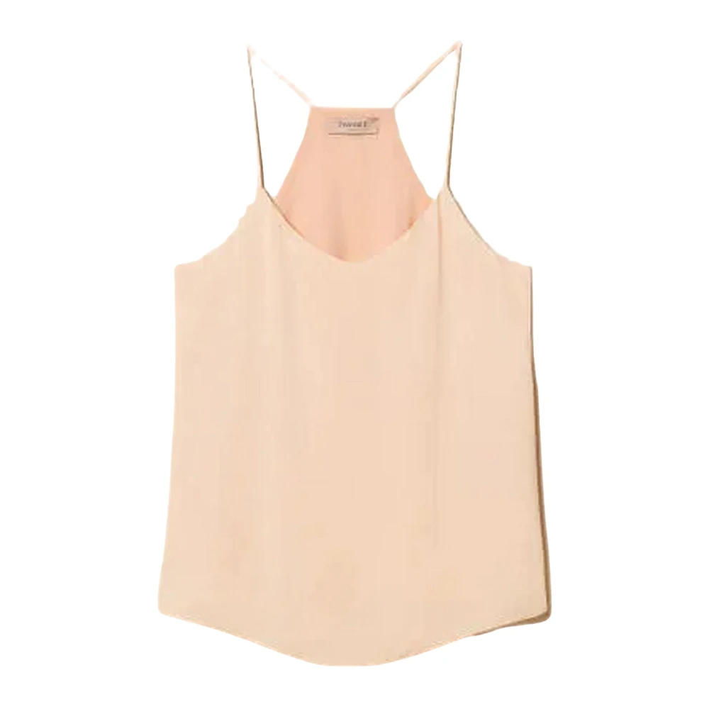 Twinset Women's Pink Sleeveless Tops, M, Top Con Spallini