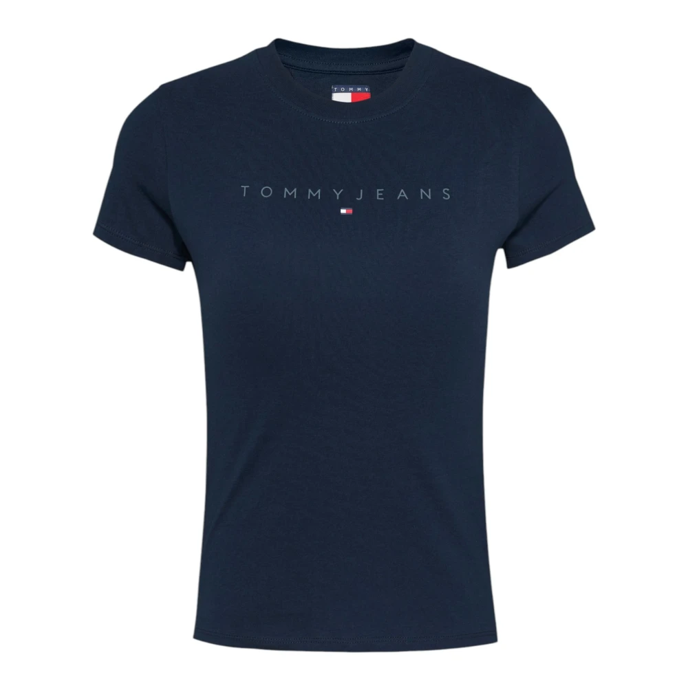 Tommy Jeans Blauw Kortemouw Ronde Hals T-Shirt Blue Dames