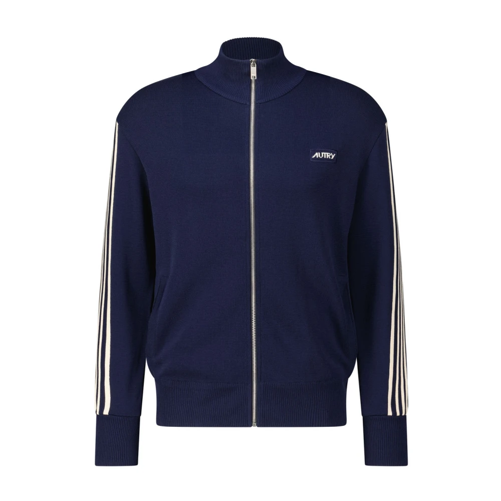 Autry Gestreept vest met hoge kraag Blue Heren