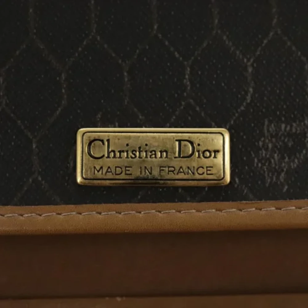 Dior Vintage Pre-owned Canvas clutches Black Dames