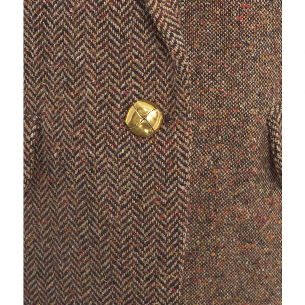 Ottod'Ame Bruine Wollen Blazer Elegant Ontwerp Brown Dames