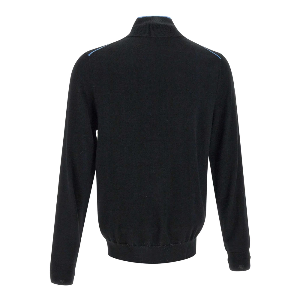 Paul Smith Merino wollen trui met ritssluiting kraag Black Heren