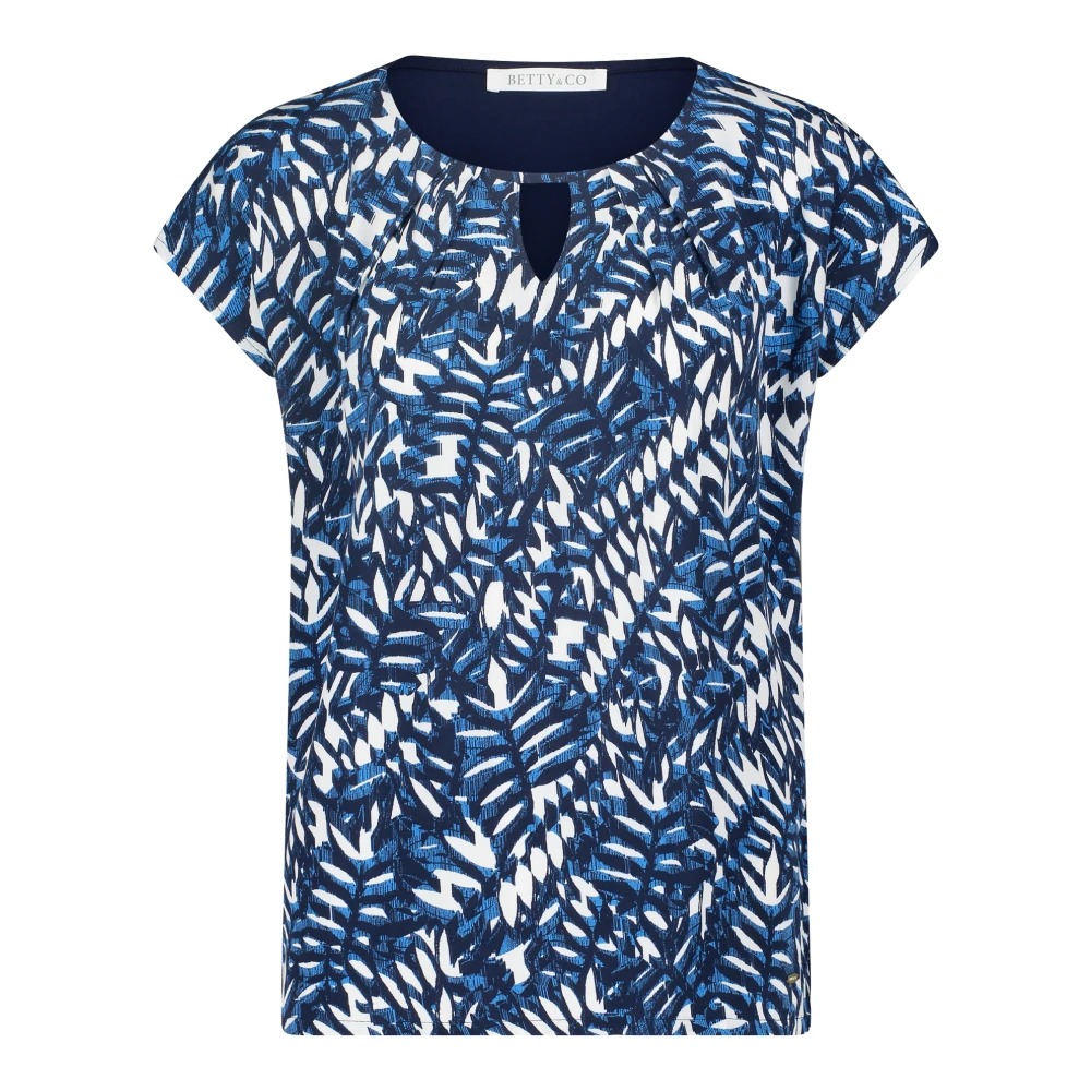 Betty & Co Grafische Print Blouse Shirt Blue Dames