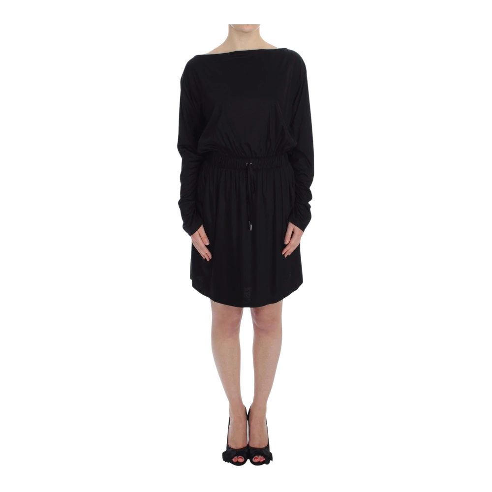 Versace Jeans Black Modal Silk Shift Knee Dress - IT42|M - Image 2