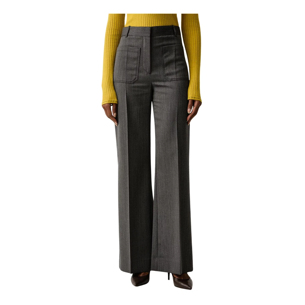Victoria Beckham Donna Grigio Pantaloni, L, New,