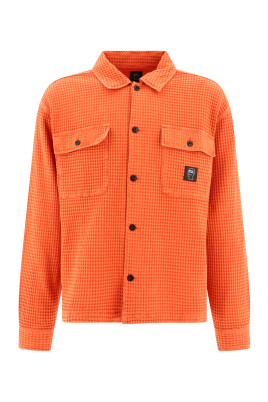chemise-waffle-orange-pour-homme