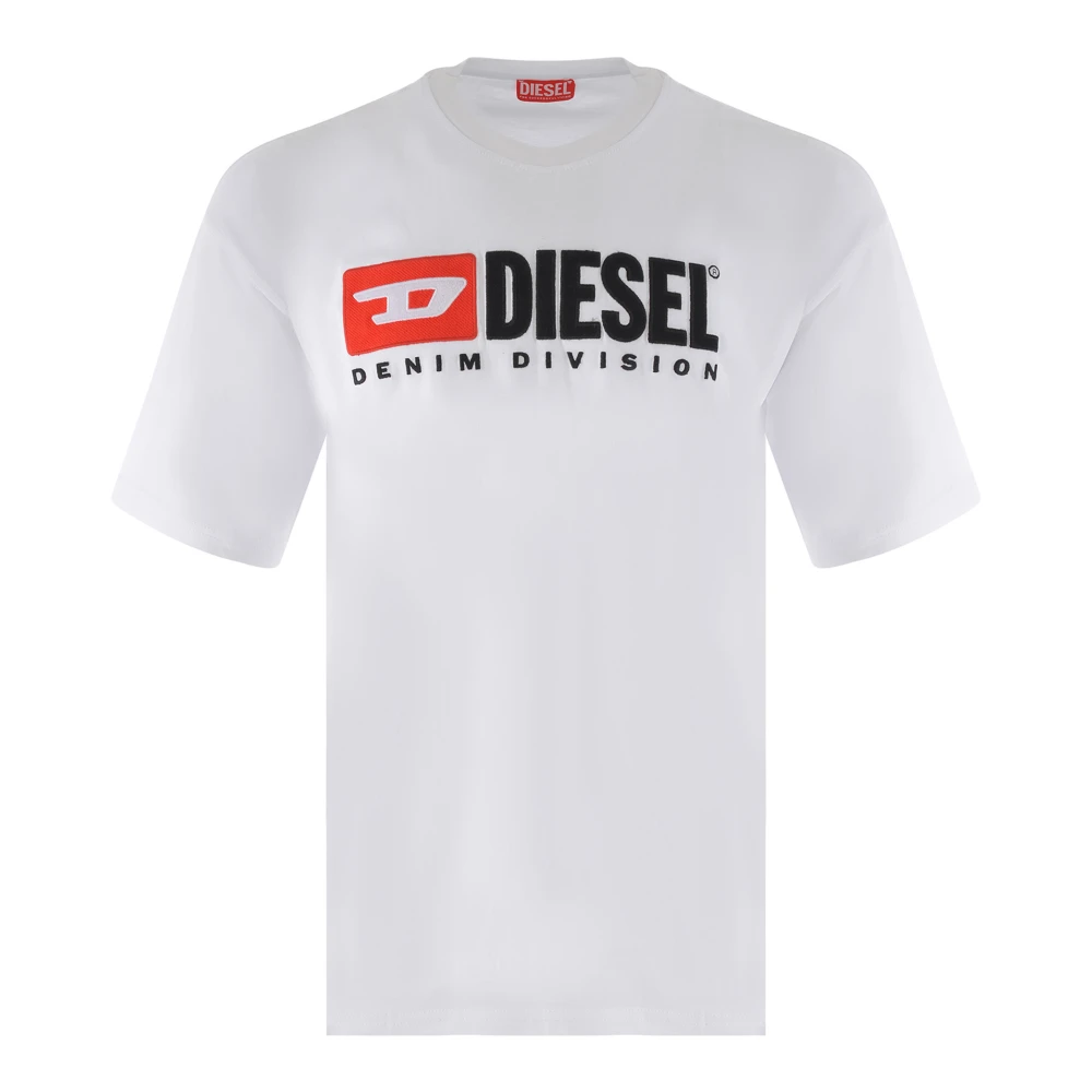 Diesel Mannelijk Wit Tops Heren, M, Katoen, T-Boxt Div T-Shirt