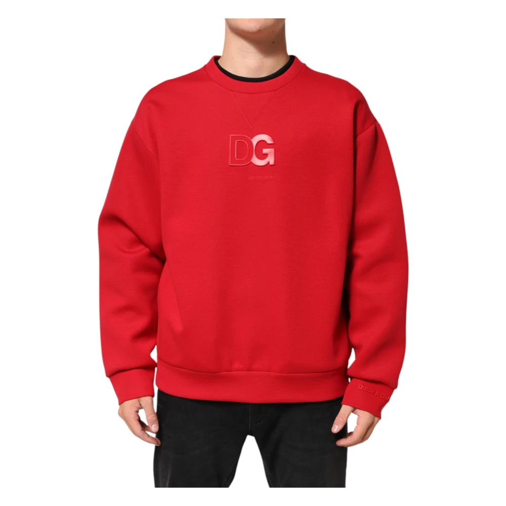 Dolce & Gabbana Men's Red Crew Neck Sweatshirt - Sweatshirts - Xl - Sweatshirts & Hoodies