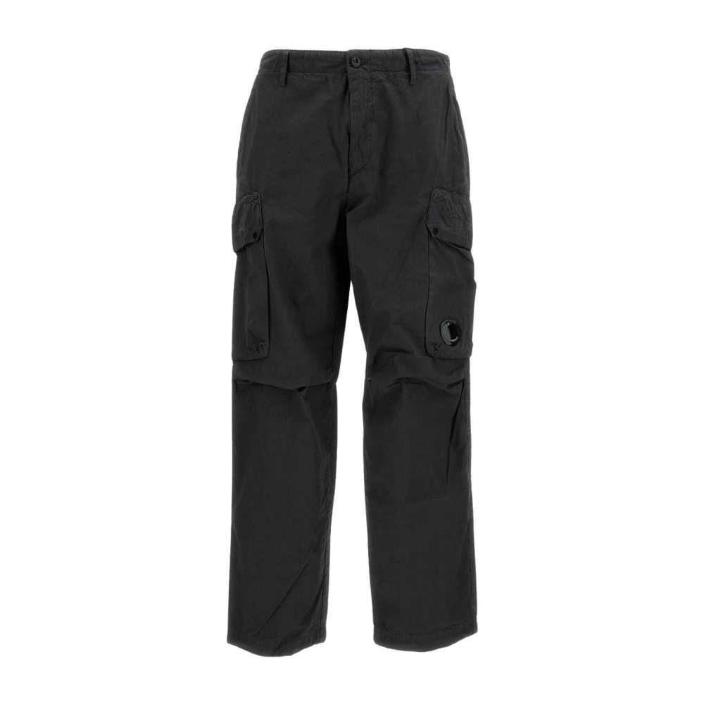 C.p. Company Men's Gray Straight Trousers, M, Cargo-Pockets Straight Trousers