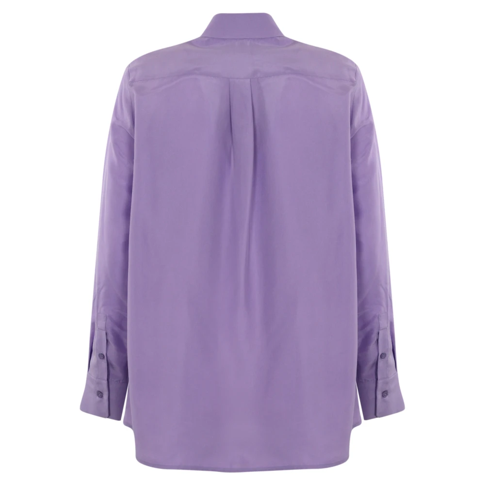 Max Mara Weekend Zijden Lila Shirt Lange mouw Knoopsluiting voorzijde Purple Dames