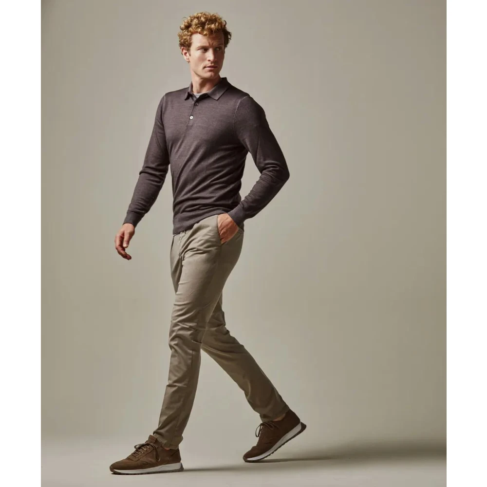 Profuomo taupe slim fit chino Brown Heren