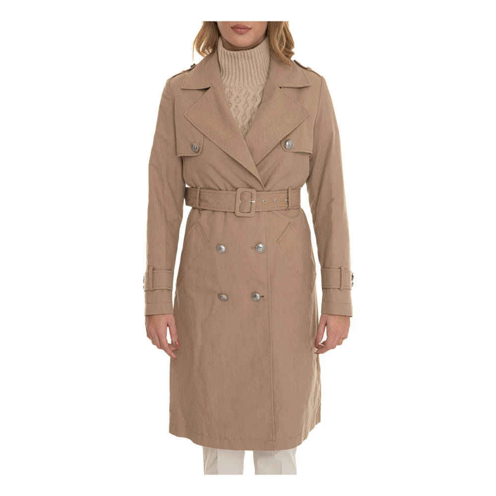 Guess Double-breasted Jade Dust Coat met knopen Beige Dames