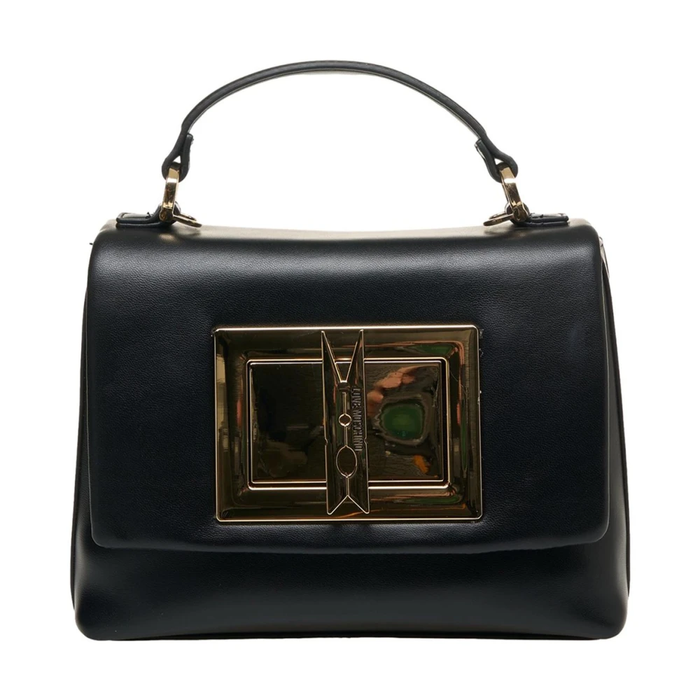 Love Moschino Zwarte schoudertas met chique logo Black Dames